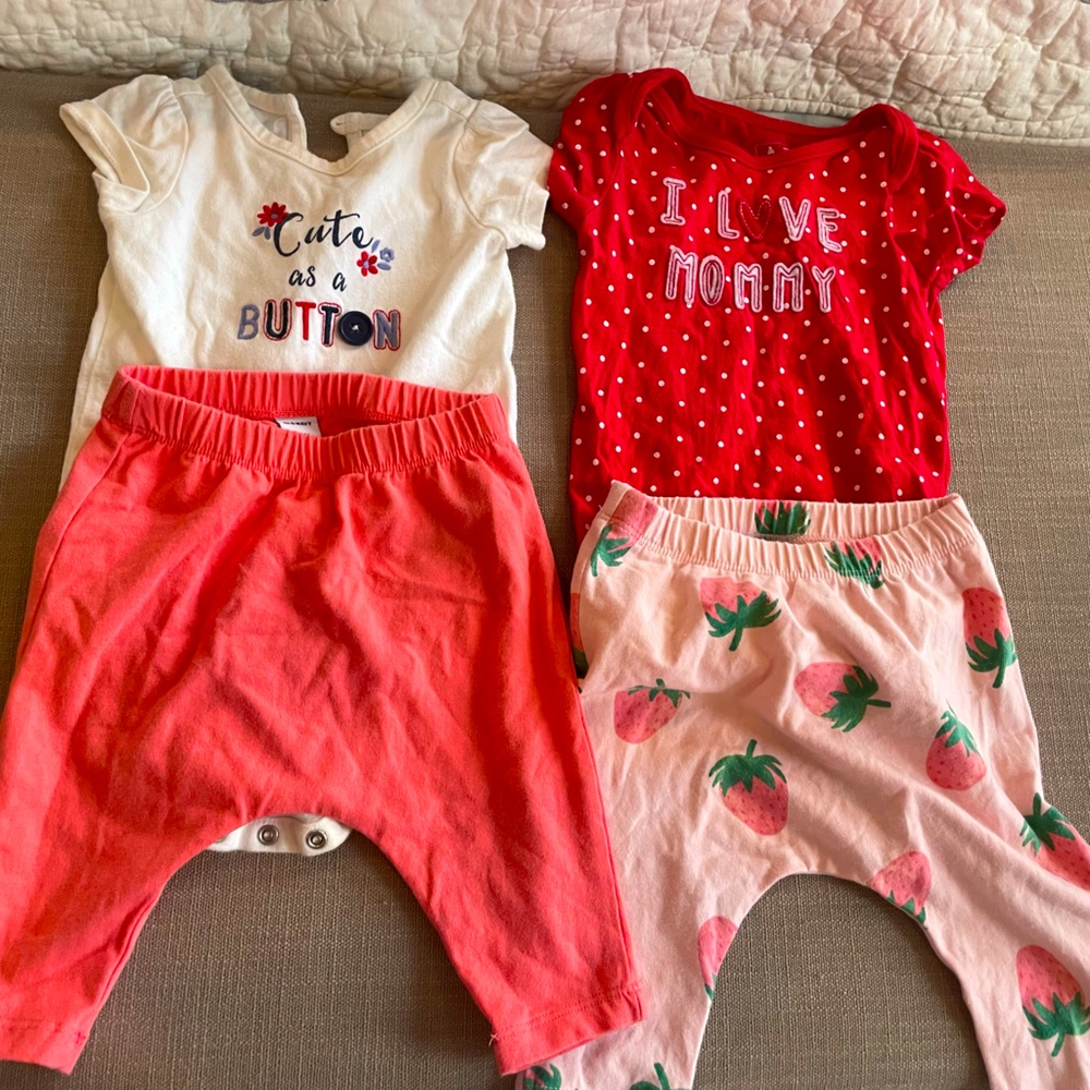 Baby girl 3-6 months separates old navy and baby gap shirts and pants